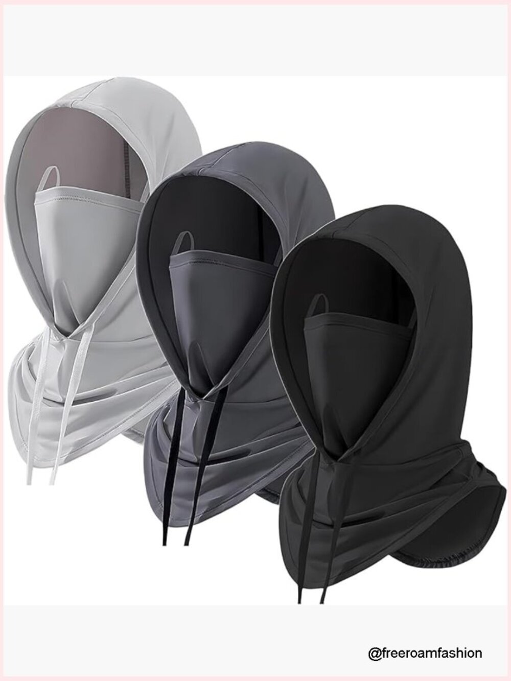 3 Pack Balaclava Sun UV Protection Breathable Full Head Mask for Motorcycle